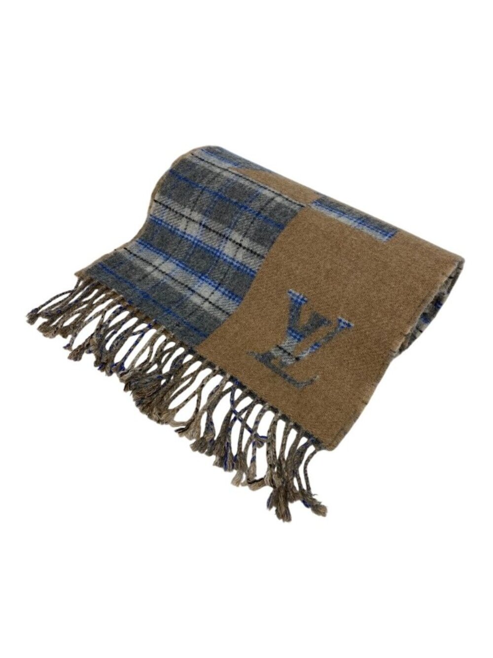 Louis Vuitton Check with Echarpe Cashmere Scarf Beige